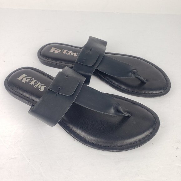 Korks Women's Black Flip Flop Sandals Black Size US 6 - Picture 3 of 8